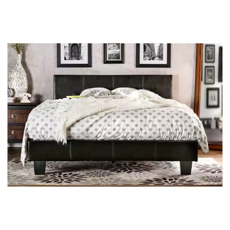Frank Leatherette Upholstered Bed - HOMES: Inside + Out