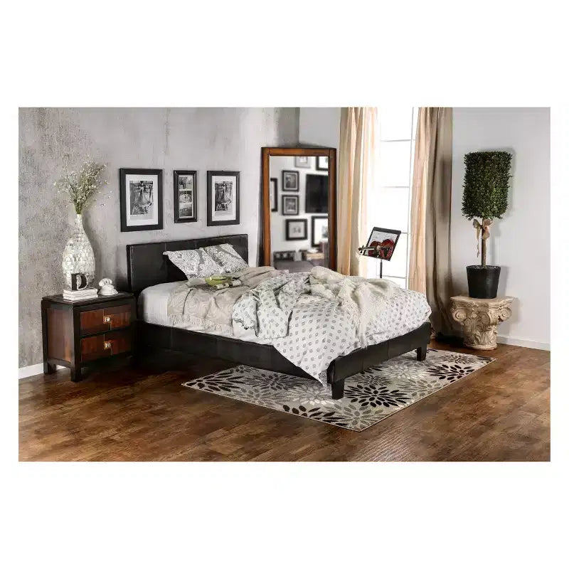 Frank Leatherette Upholstered Bed - HOMES: Inside + Out