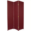 Oriental Furniture 6' Tall Woven Fiber Room Divider Special Edition 3 Panel