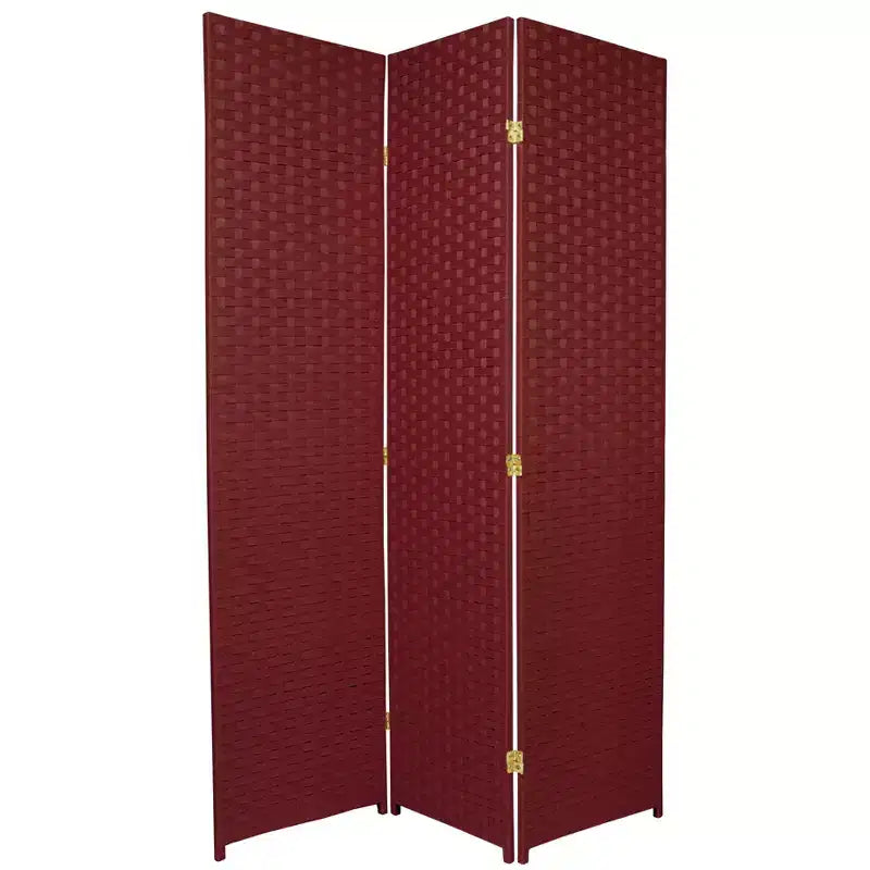 Oriental Furniture 6' Tall Woven Fiber Room Divider Special Edition 3 Panel