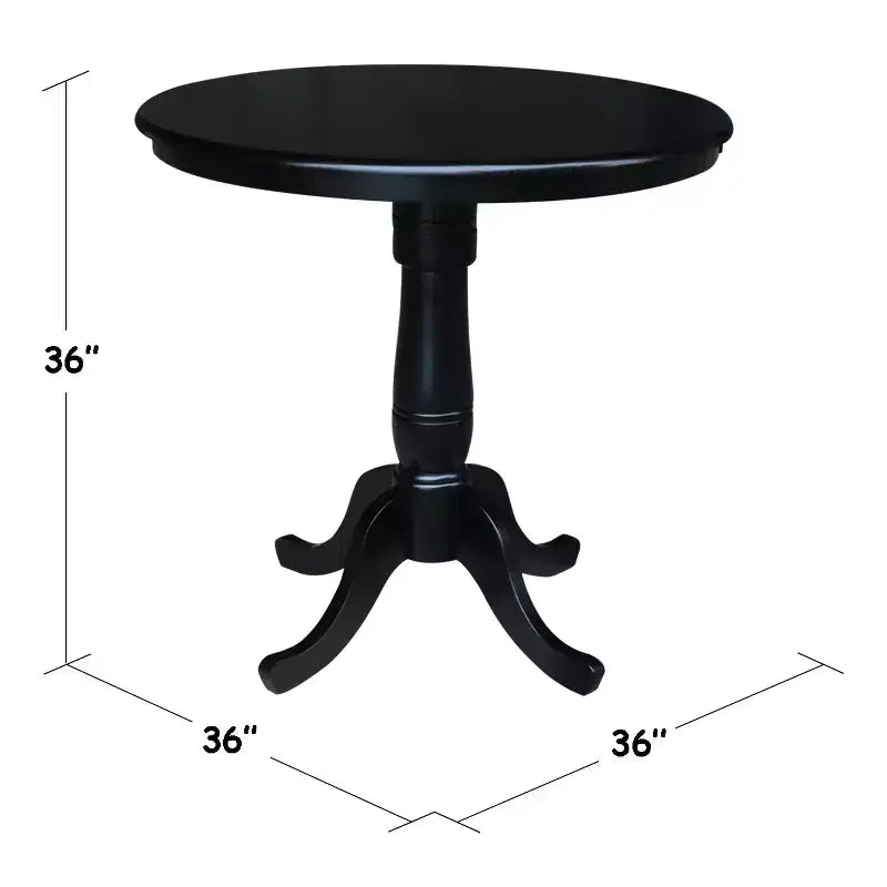 Table piédestal ronde 36" avec dessus noir - International Concepts
