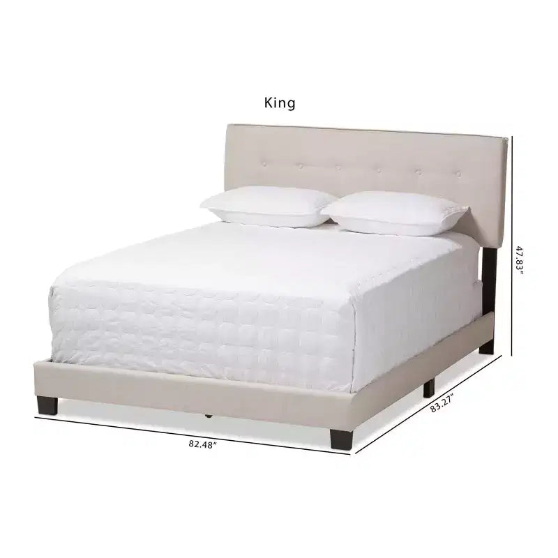 Audrey Modern And Contemporary Fabric Upholstered Bed - Baxton Studio