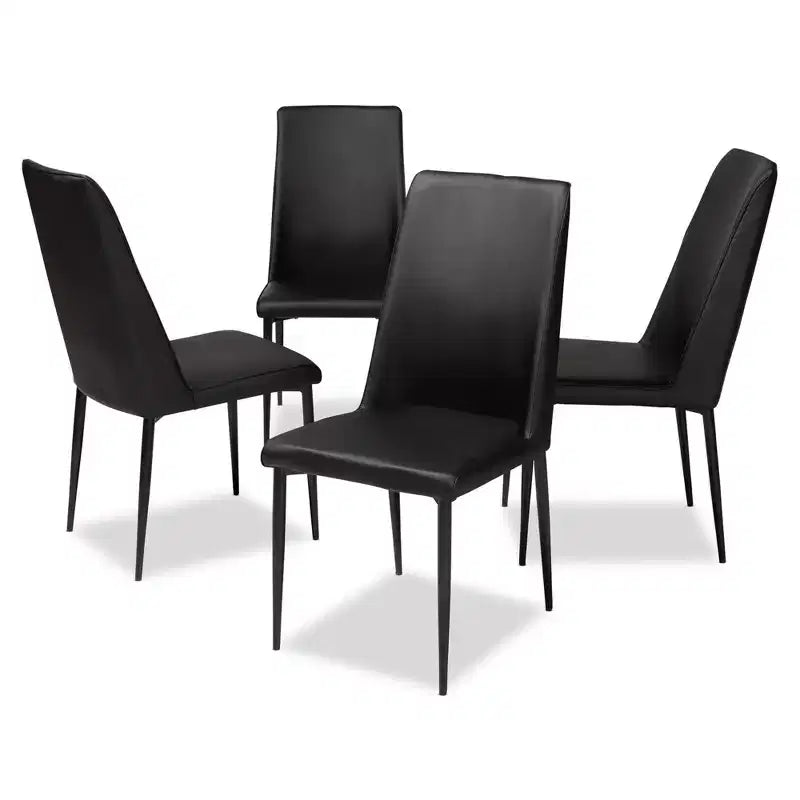 Set of 4 Chandelle Modern and Contemporary Faux Leather Upholstered Dining Chairs - Baxton Studio