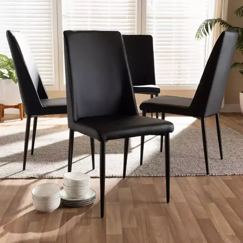 Set of 4 Chandelle Modern and Contemporary Faux Leather Upholstered Dining Chairs - Baxton Studio