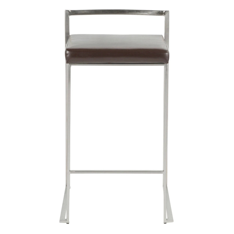 Silver Orchid Forrest Stainless Steel Stackable Fully Welded Counter Stool (Set of 2)