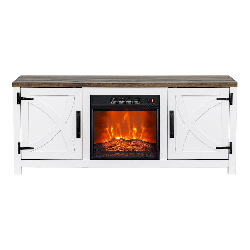 58 Farmhouse Electric Fireplace TV Stands Console Table for TV's up to 65
