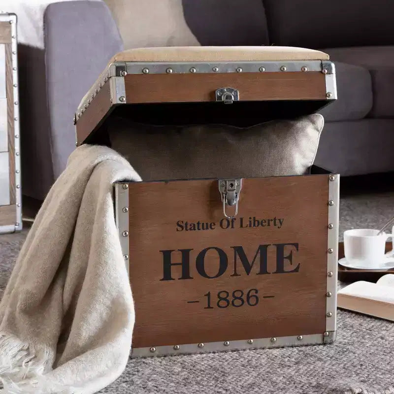 Violetta Storage Trunk Ottoman - Baxton Studio