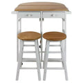 Breakfast Cart with Drop Leaf Table & Stool Set - Flora Home