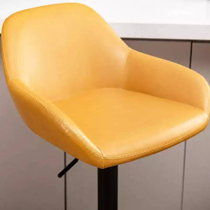 Lot de 2 tabourets de bar pivotants réglables en similicuir style Mid-Century Modern avec vérin à gaz - Glitzhome