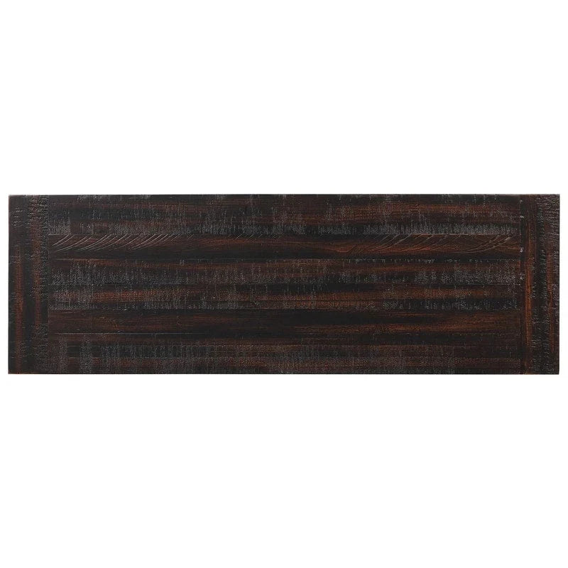 Console en bois avec 3 tiroirs de rangement et 2 étagères