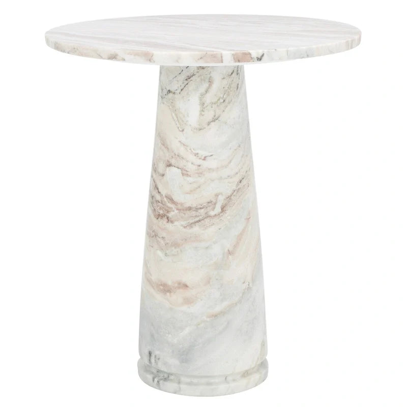 Table d'appoint ronde haute en marbre SAFAVIEH Couture Ghicu - 56 cm L x 53 cm P x 61 cm H - 21Wx21Dx24H