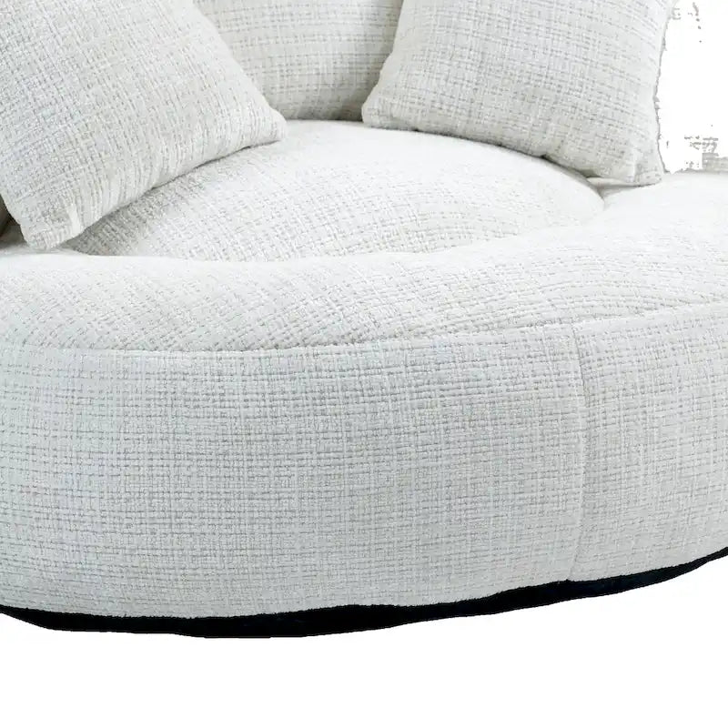 Chenille High Back Lazy Sofa with 3 Pillows and Oversized Bean Bag Chair