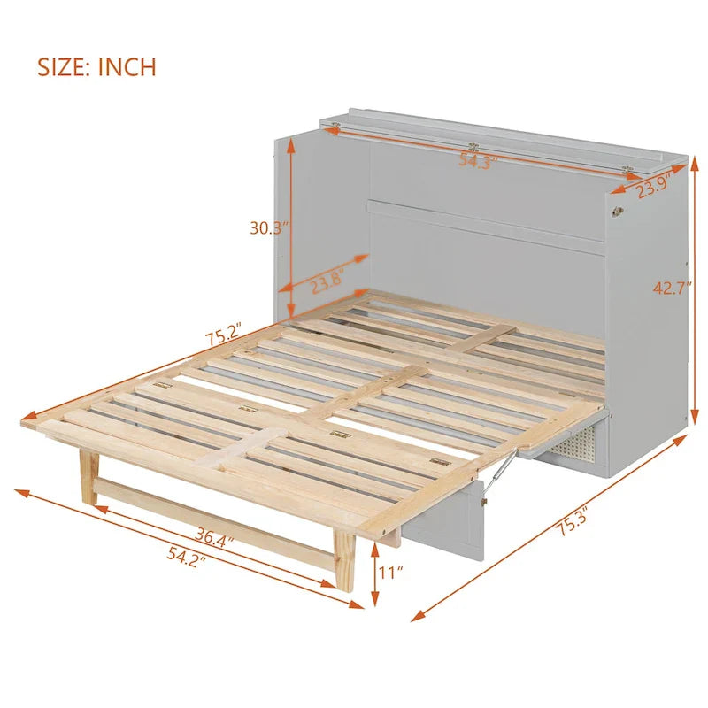 Nestfair Full Size Murphy Bed with Large Drawers