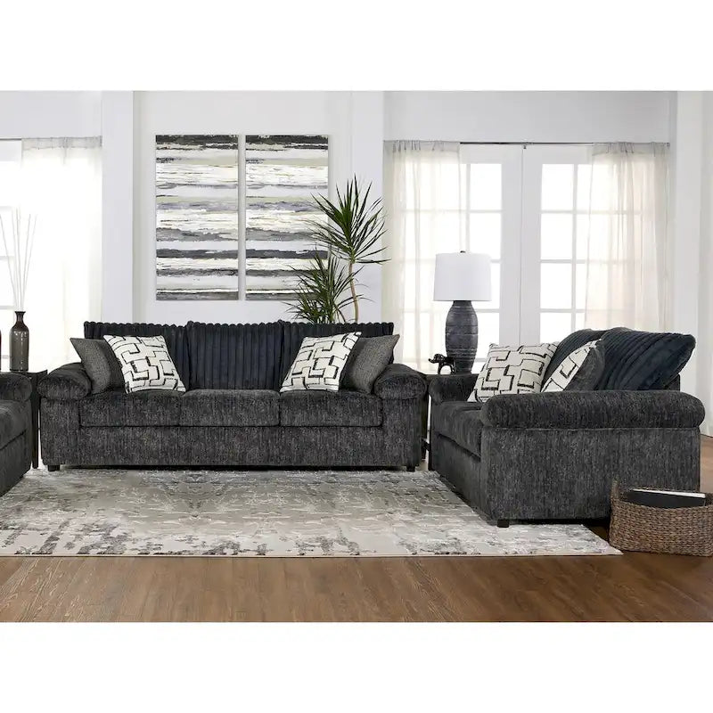 Roundhill Furniture Nason Wide Wale Corduroy Sofa and Loveseat Set