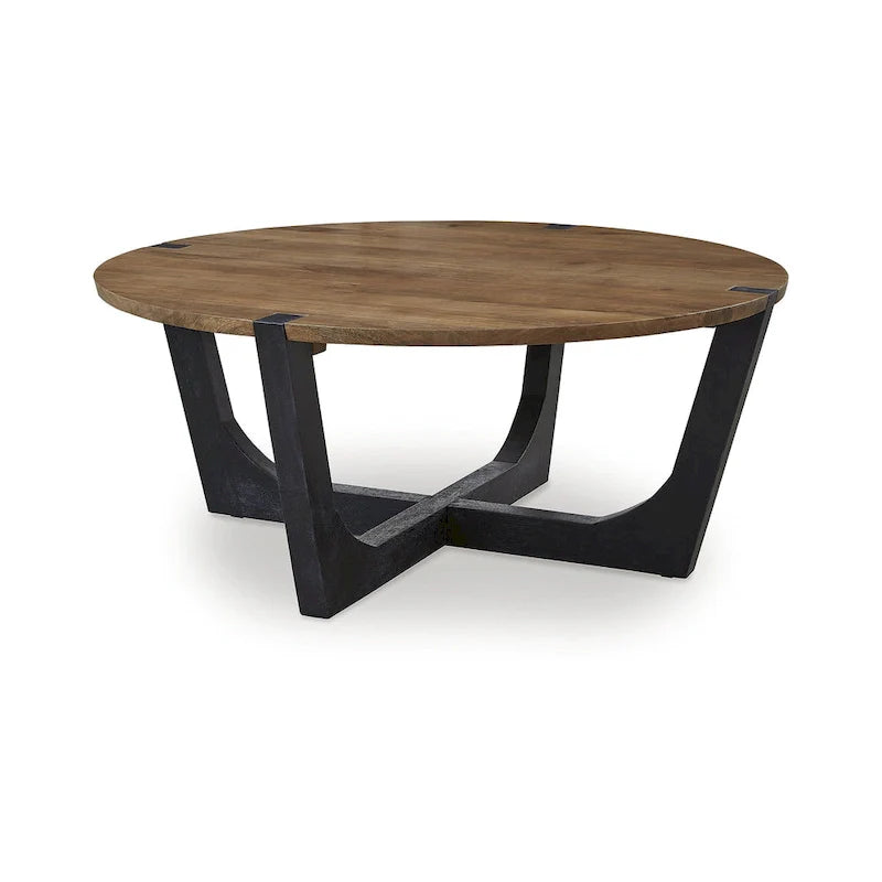 Signature Design by Ashley Hanneforth Brown/Black Coffee Table - 44W x 44D x 19H