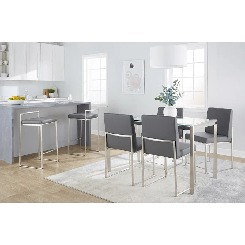Silver Orchid Forrest Stainless Steel Stackable Fully Welded Counter Stool (Set of 2)