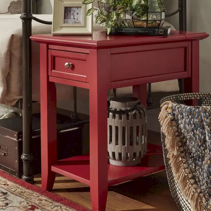 Zayden 1-drawer Side Table with Charging Station by iNSPIRE Q Bold
