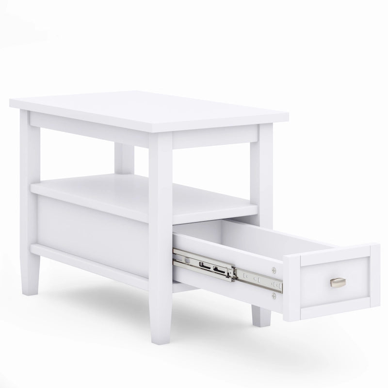 WYNDENHALL Norfolk Table d'appoint étroite de style transitionnel rectangulaire en bois massif, 35,5 cm de large – 35,5 cm de large