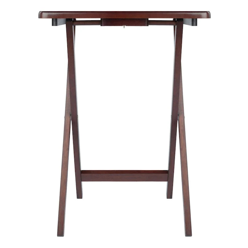 Ensemble de 4 tables d'appoint pliantes en noyer antique riche de 65,4 cm
