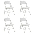 Chaises pliantes élégantes en fer et PVC pour conventions et expositions Blanches