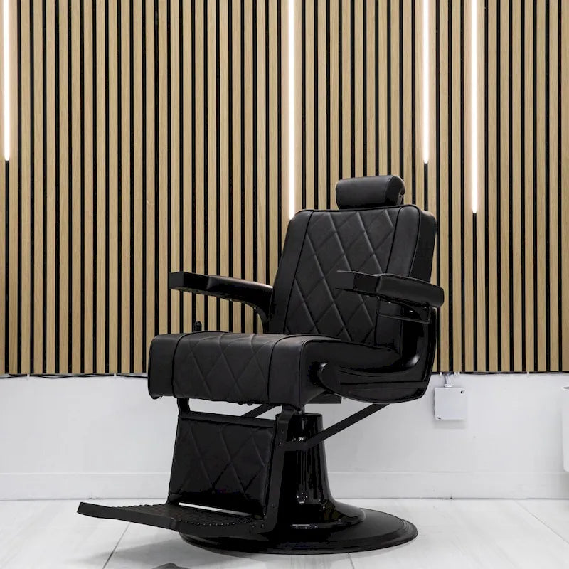 ROGERS Heavy Duty Barber Chair Reclining Barbershop Styling Chair, Black