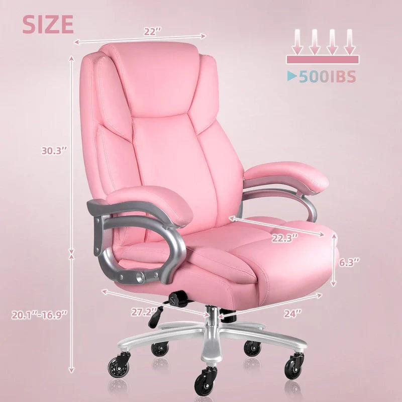 Bossin Big and Tall Executive Office Chair,500LBS Adjustable Lumbar Support Ergonomic Chair with High Back PU Leather Computer