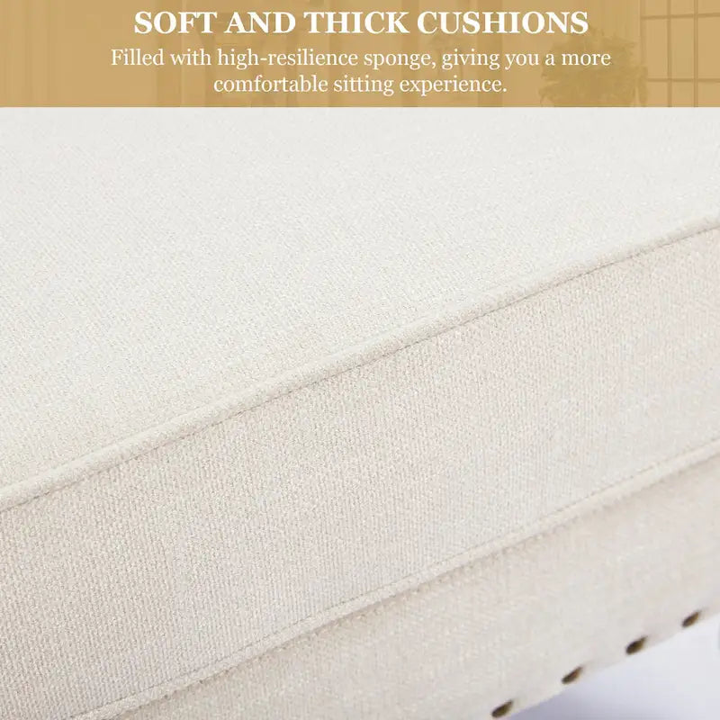 Set of 2 Arm Chair Upholstered Button Tufted Accent Chair with Lumbar Pillow Beige/ Grey/ Light Blue