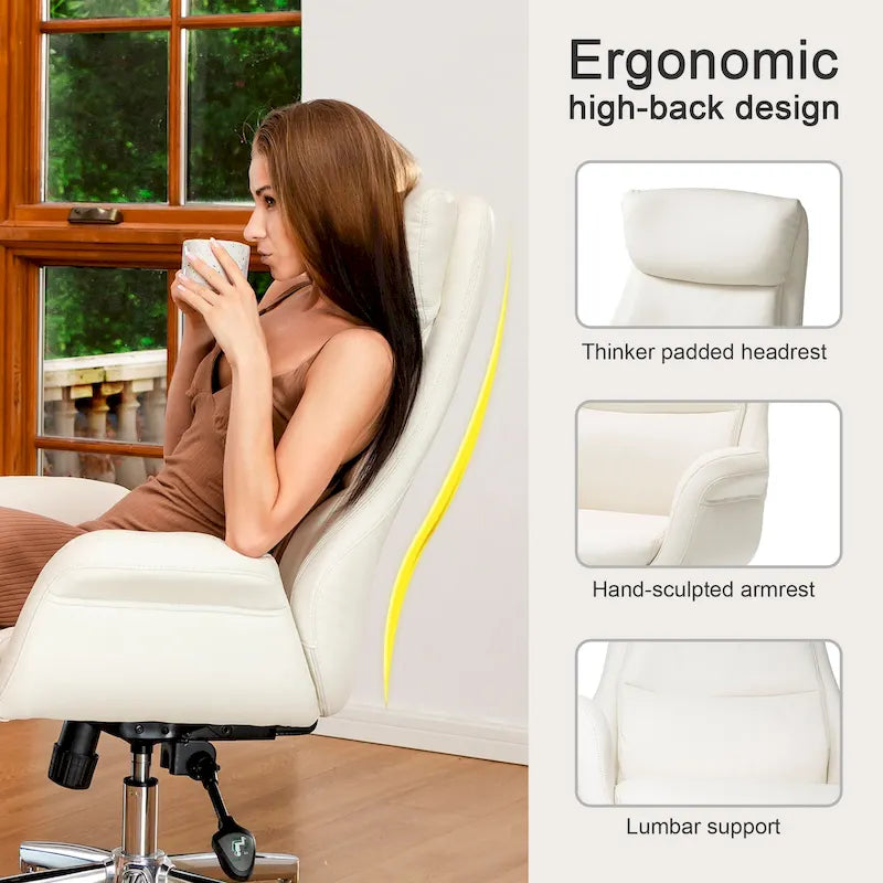 Faux Leather Office Chair - Swivel - Multiple Colors