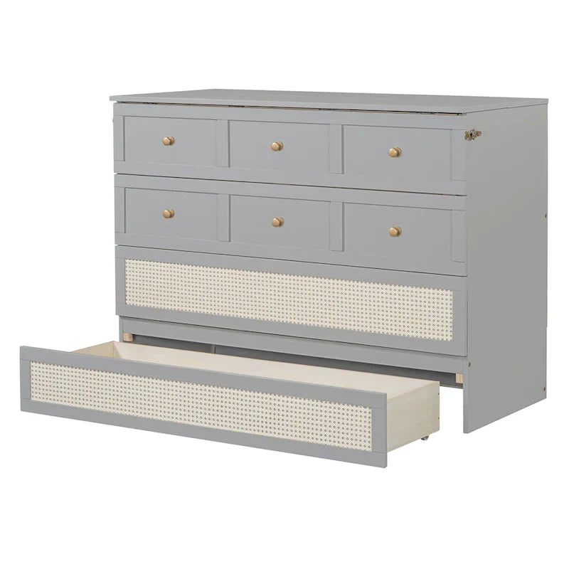 Nestfair Full Size Murphy Bed with Large Drawers