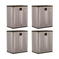 Suncast 9 Cu Ft Heavy Duty Resin Garage Base Storage Cabinet, Platinum (4 Pack)