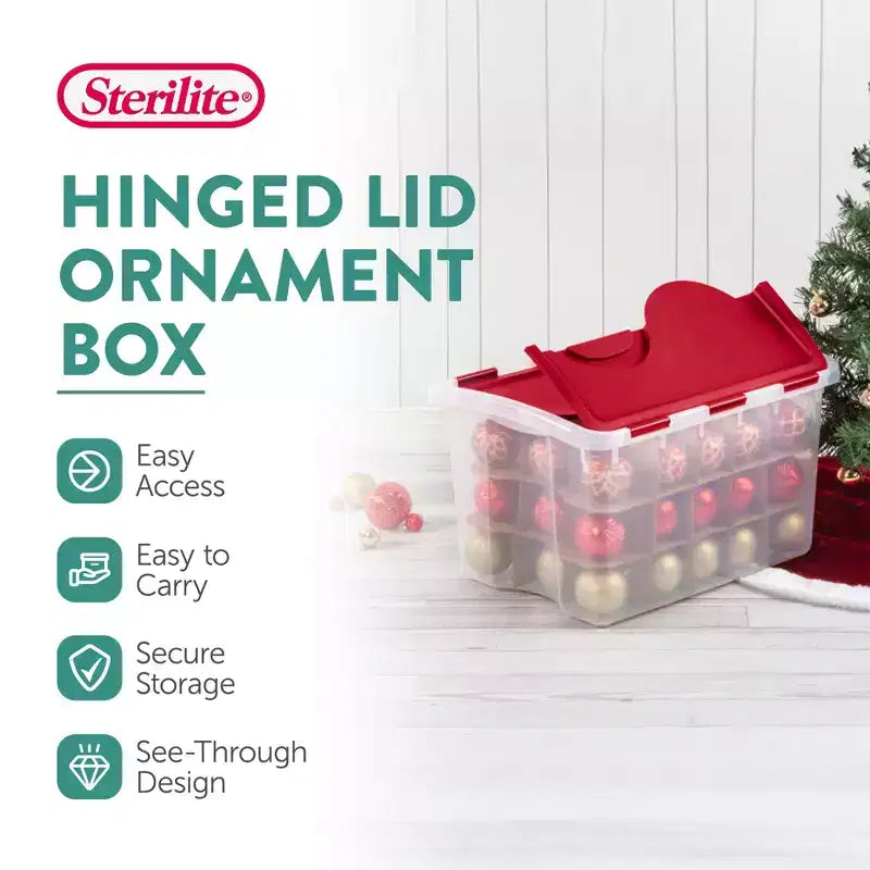 Sterilite Boîte de rangement empilable pour 45 décorations de Noël, 45 litres (paquet de 6)