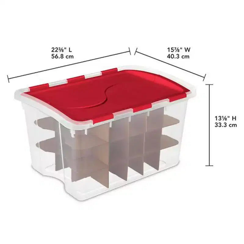 Sterilite Boîte de rangement empilable pour 45 décorations de Noël, 45 litres (paquet de 6)