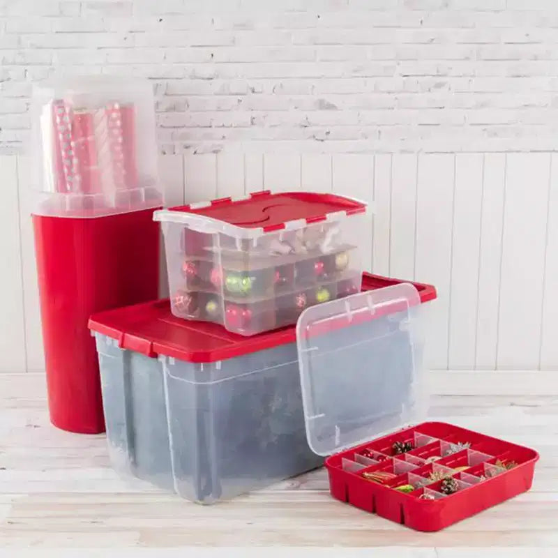 Sterilite Boîte de rangement empilable pour 45 décorations de Noël, 45 litres (paquet de 6)