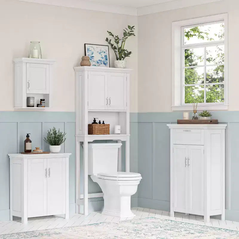 RiverRidge Somerset Two-Door Bathroom and Laundry Storage Cabinet with Drawer and Adjustable Shelf