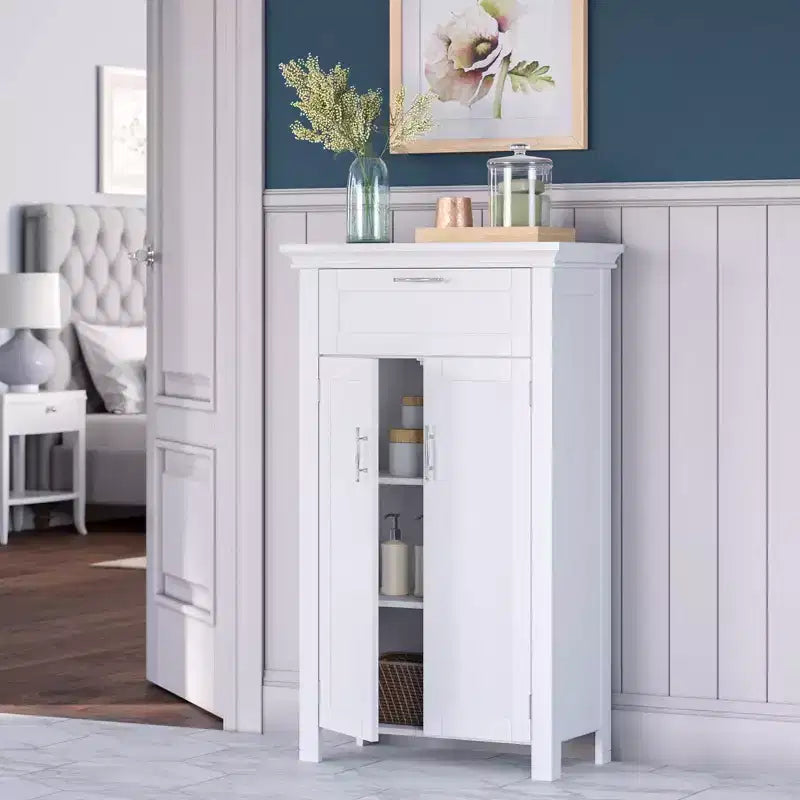 RiverRidge Somerset Two-Door Bathroom and Laundry Storage Cabinet with Drawer and Adjustable Shelf