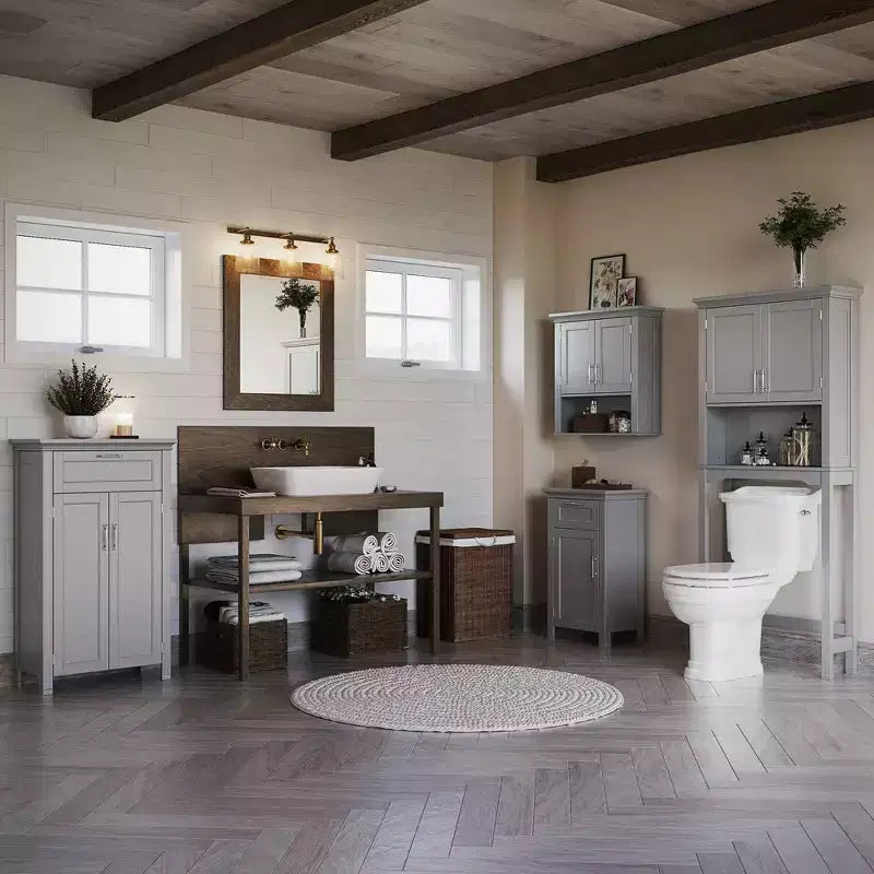 RiverRidge Somerset Two-Door Bathroom and Laundry Storage Cabinet with Drawer and Adjustable Shelf