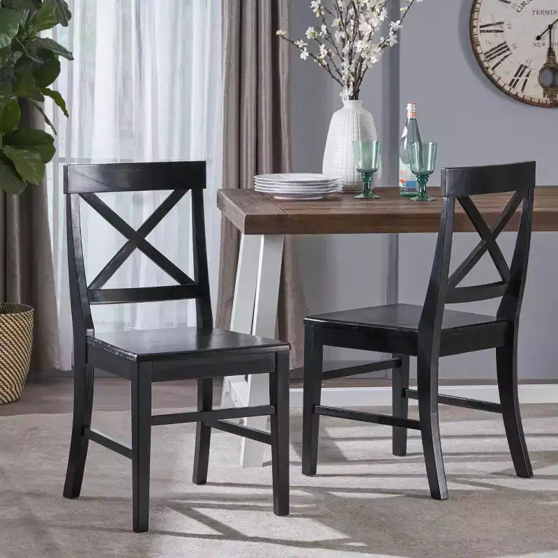 Set of 2 Roshan Farmhouse Acacia Dining Chair - Christopher Knight Home