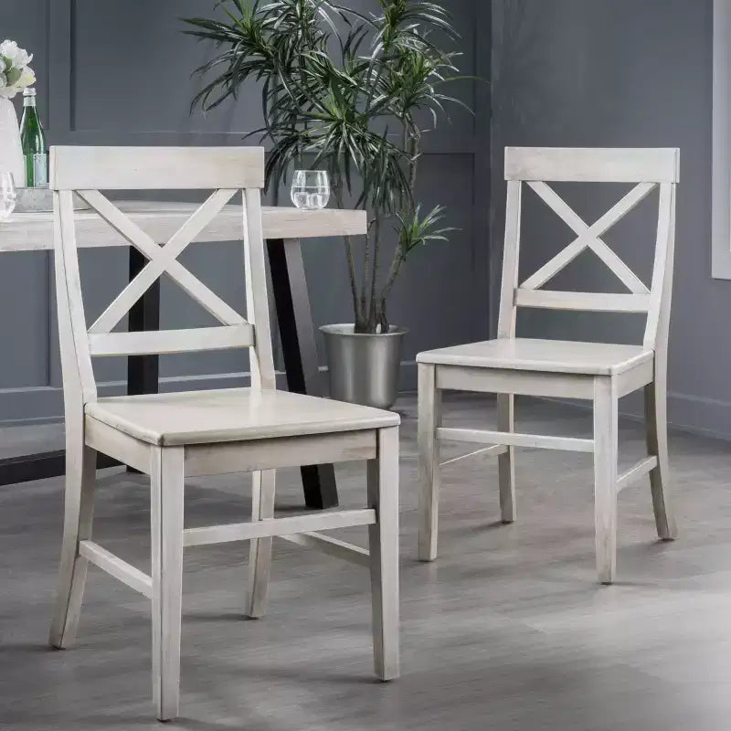 Set of 2 Roshan Farmhouse Acacia Dining Chair - Christopher Knight Home