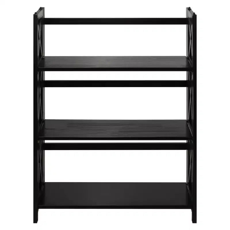 3 Shelf X Design Folding Bookcase - Flora Home