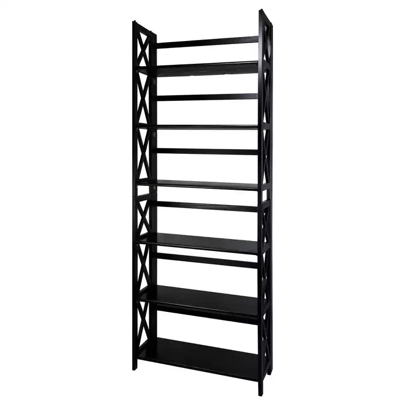 3 Shelf X Design Folding Bookcase - Flora Home