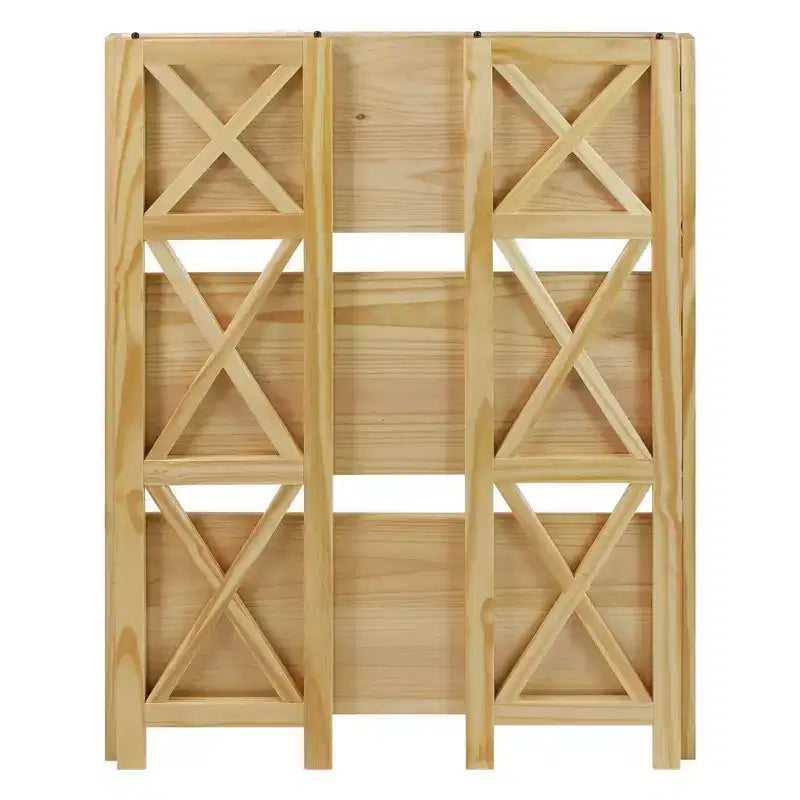3 Shelf X Design Folding Bookcase - Flora Home