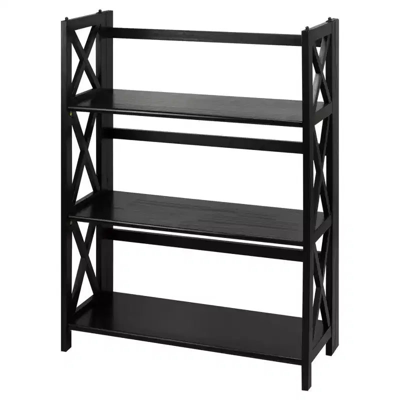 3 Shelf X Design Folding Bookcase - Flora Home