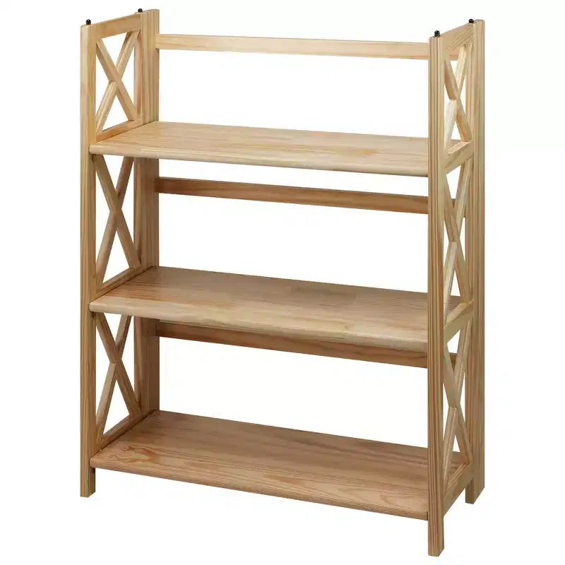 3 Shelf X Design Folding Bookcase - Flora Home
