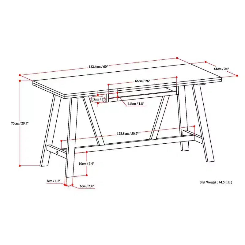 Stewart Solid Wood Writing Desk with Keyboard Tray - Wyndenhall