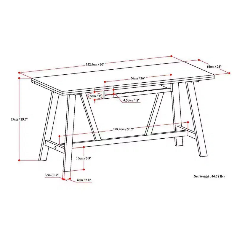 Stewart Solid Wood Writing Desk with Keyboard Tray - Wyndenhall
