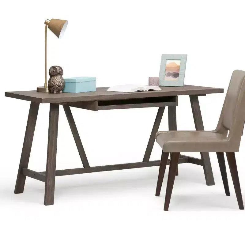 Stewart Solid Wood Writing Desk with Keyboard Tray - Wyndenhall