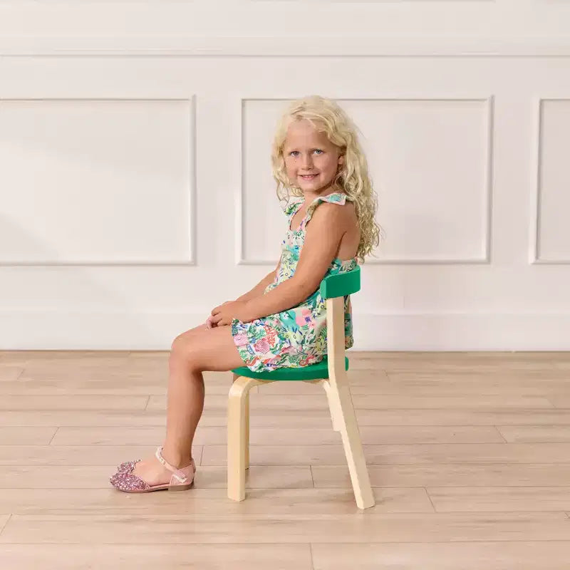 ECR4Kids Bentwood Table and Curved Back Chair Set, Kids Furniture, 5-Piece