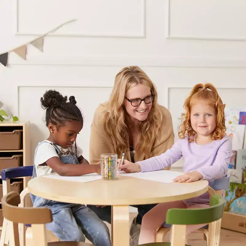 ECR4Kids Bentwood Table and Curved Back Chair Set, Kids Furniture, 5-Piece
