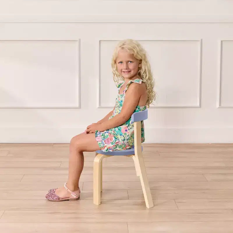 ECR4Kids Bentwood Table and Curved Back Chair Set, Kids Furniture, 5-Piece