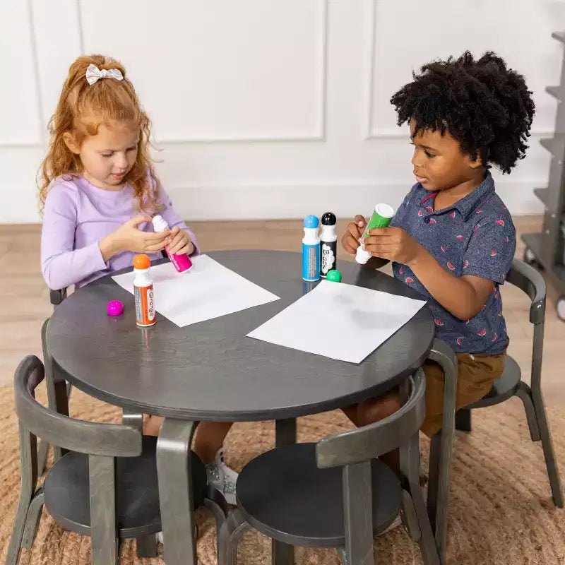 ECR4Kids Bentwood Table and Curved Back Chair Set, Kids Furniture, 5-Piece